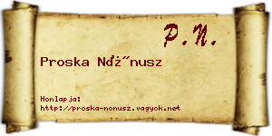 Proska Nónusz névjegykártya